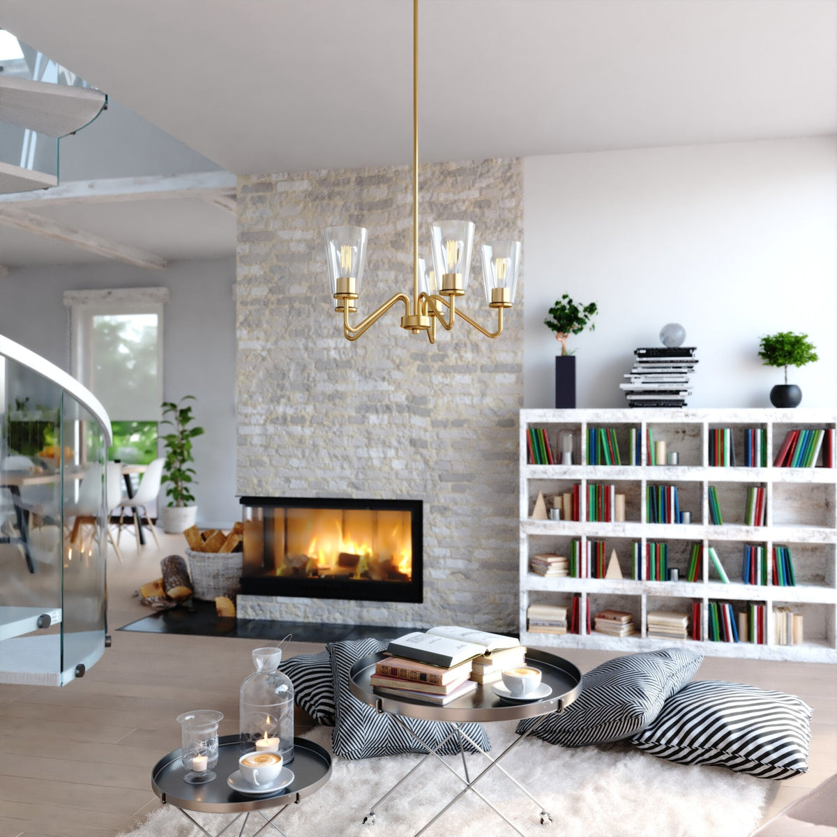 Beverly 23 - in 5 Light Chandelier Muted Brass - Orvon Lighting