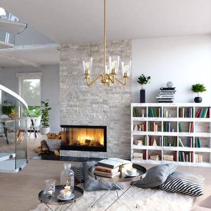 Beverly 23 - in 5 Light Chandelier Muted Brass - Orvon Lighting