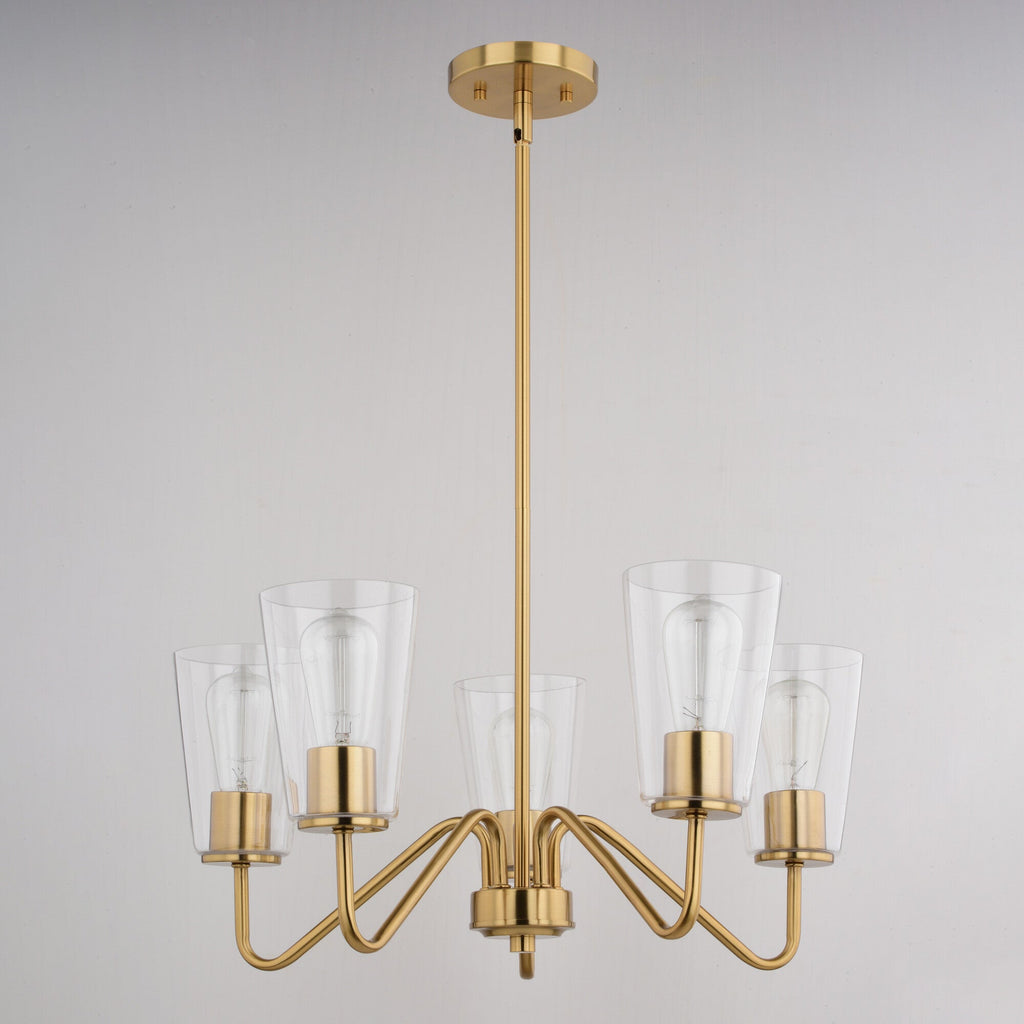 Beverly 23 - in 5 Light Chandelier Muted Brass - Orvon Lighting