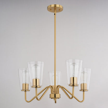 Beverly 23 - in 5 Light Chandelier Muted Brass - Orvon Lighting