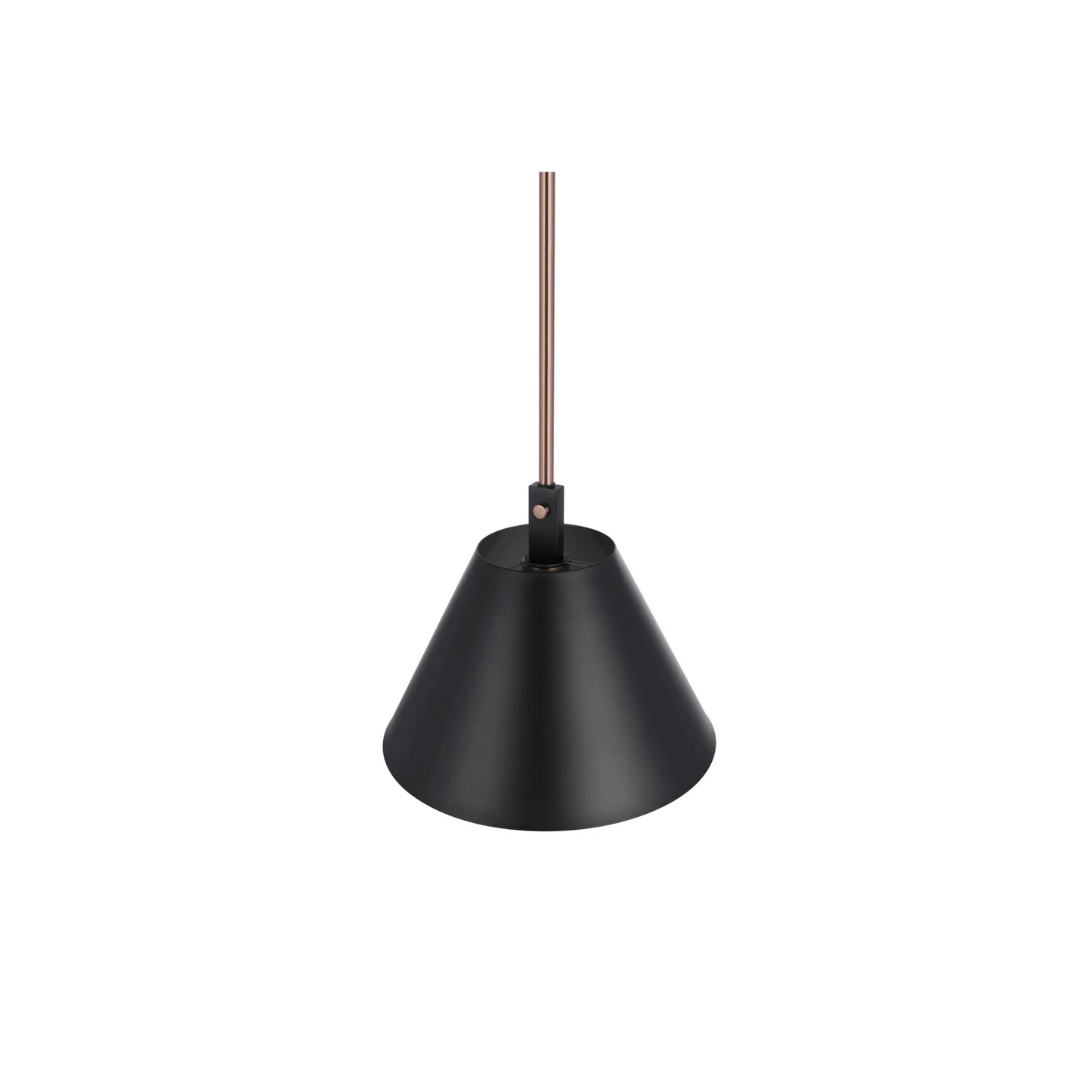 Blake 1 Light Pendant in Flat Black/Satin Brass - Orvon Lighting