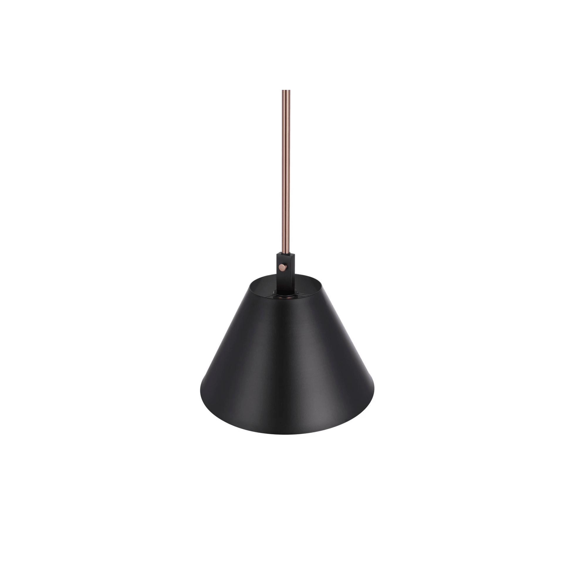 Blake 1 Light Pendant in Flat Black/Satin Brass - Orvon Lighting