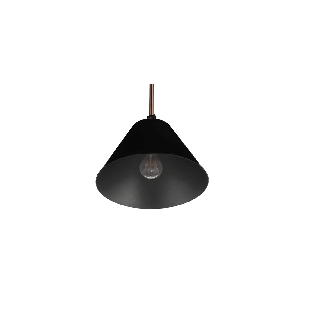 Blake 1 Light Pendant in Flat Black/Satin Brass - Orvon Lighting