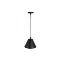 Blake 1 Light Pendant in Flat Black/Satin Brass - Orvon Lighting