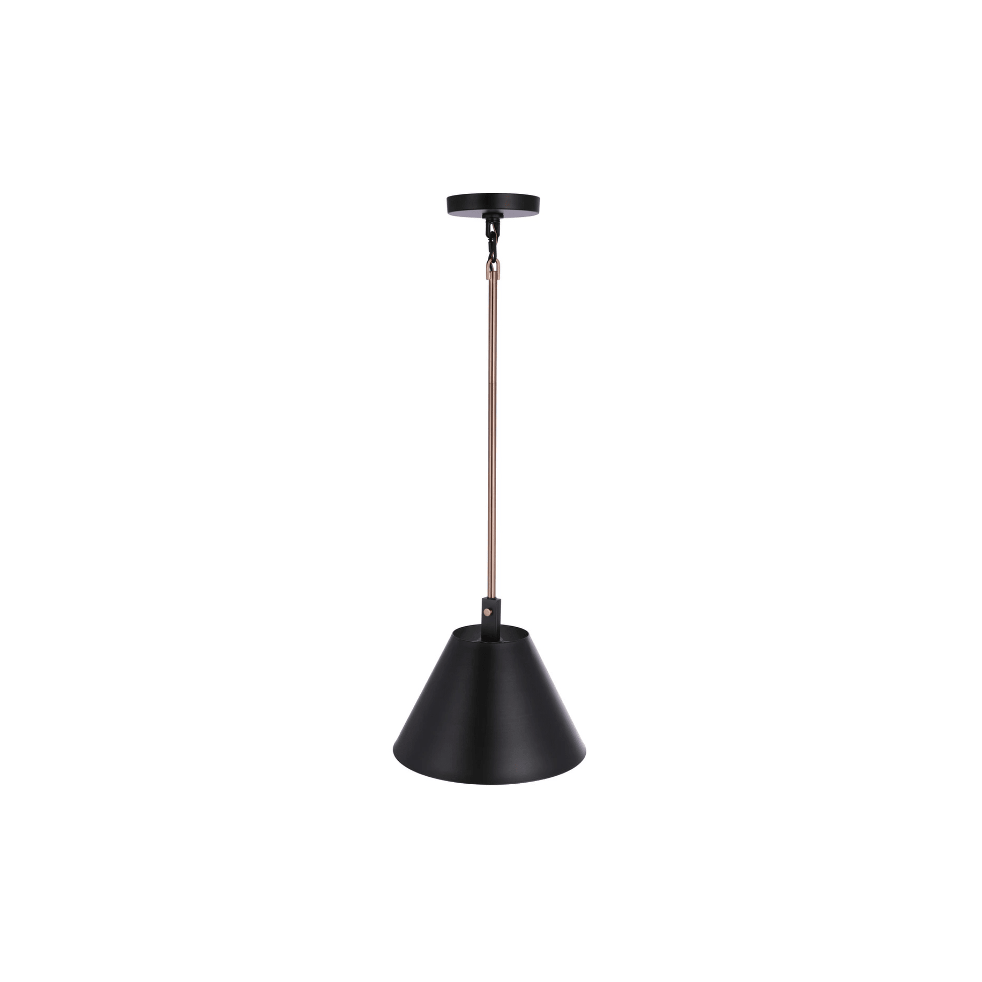 Blake 1 Light Pendant in Flat Black/Satin Brass - Orvon Lighting