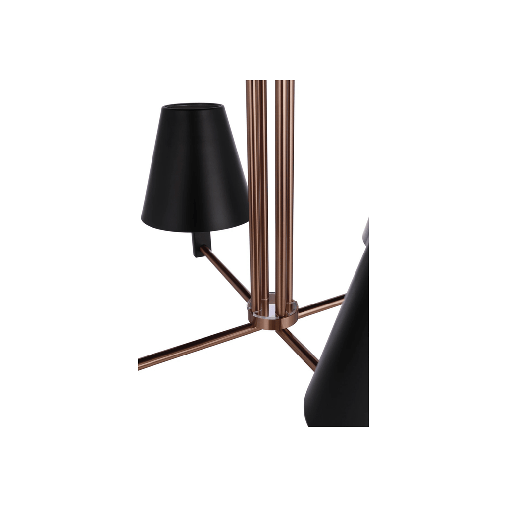 Blake 4 Light Chandelier in Flat Black/Satin Brass - Orvon Lighting