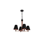 Blake 4 Light Chandelier in Flat Black/Satin Brass - Orvon Lighting
