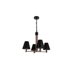 Blake 4 Light Chandelier in Flat Black/Satin Brass - Orvon Lighting