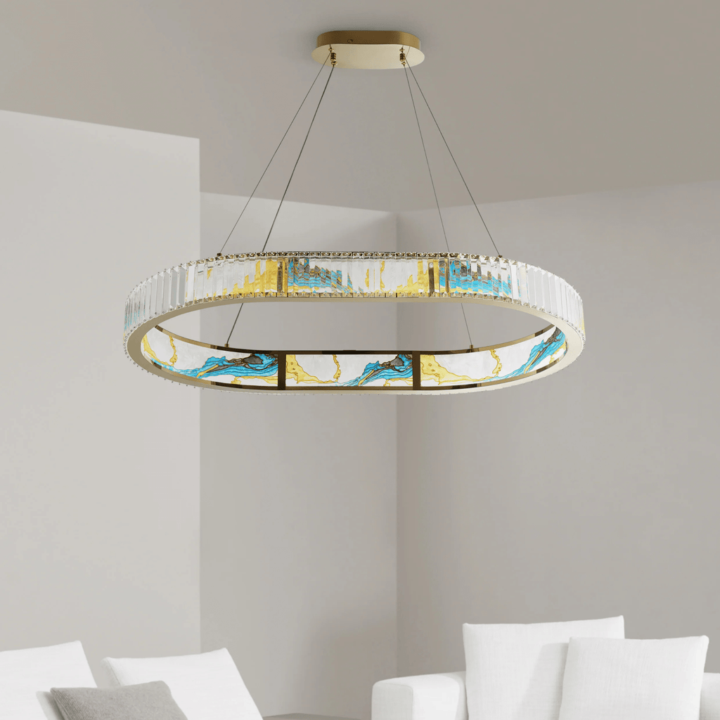 Boeseman's Colorful Chandelier 1 Tier, Squoval - Orvon Lighting