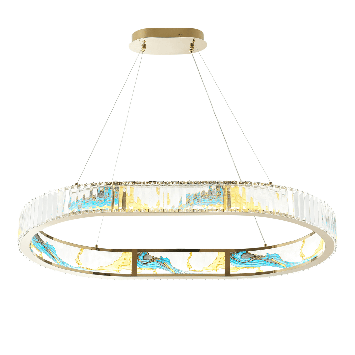 Boeseman's Colorful Chandelier 1 Tier, Squoval - Orvon Lighting