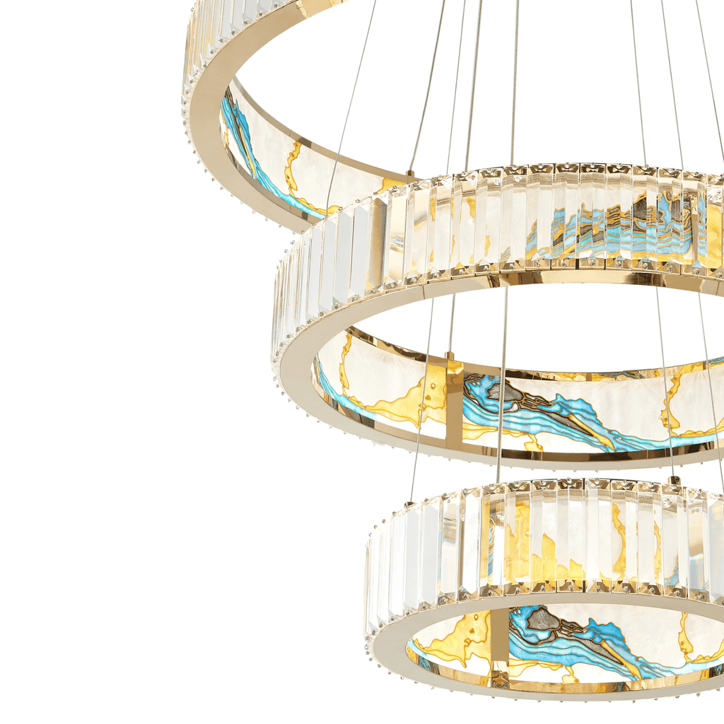 Boeseman's Colorful Chandelier 3 Tiers, Round - Orvon Lighting