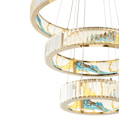 Boeseman's Colorful Chandelier 3 Tiers, Round - Orvon Lighting