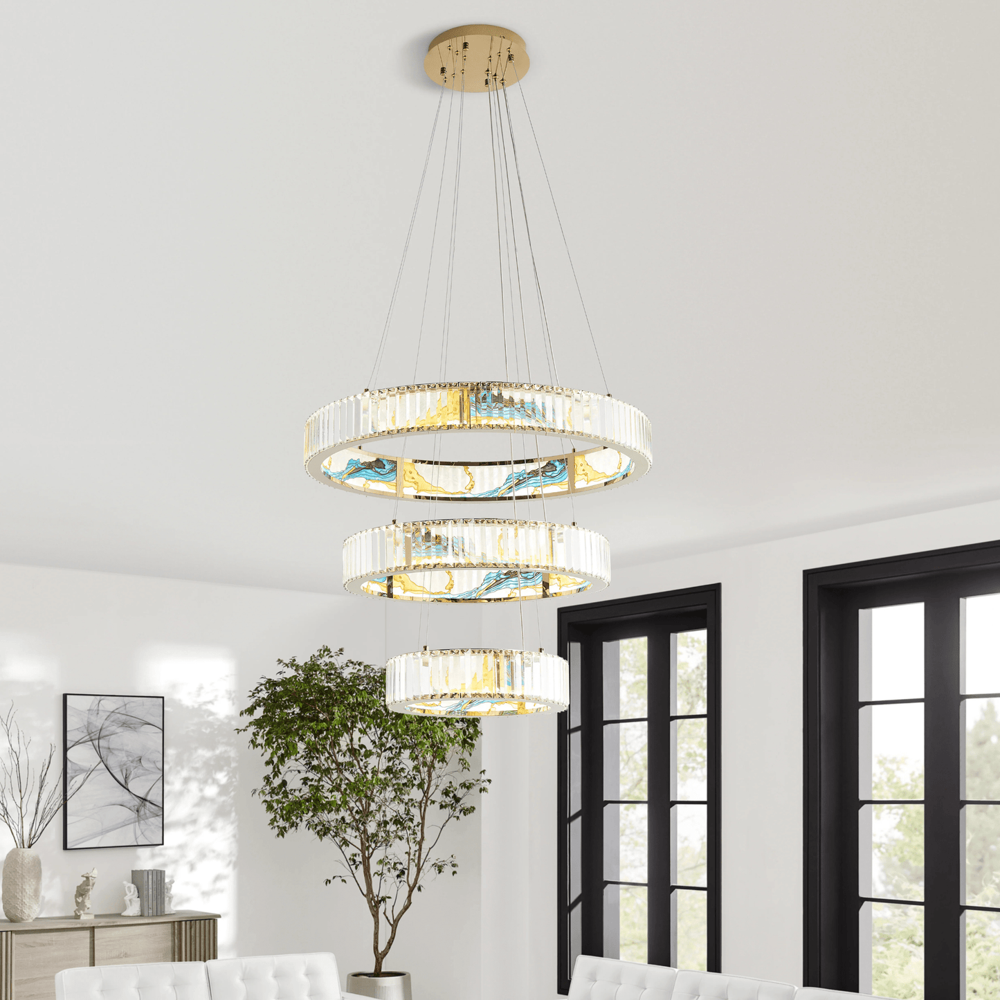 Boeseman's Colorful Chandelier 3 Tiers, Round - Orvon Lighting