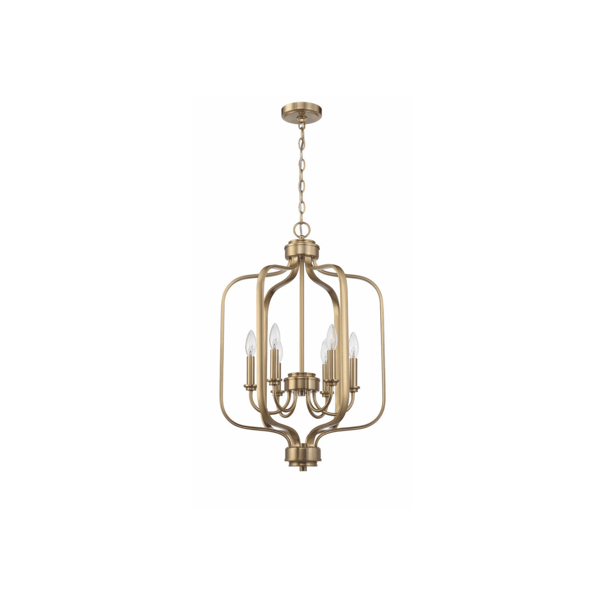 Bolden 6 Light 18 inch Satin Brass Foyer Pendant Ceiling Light - Orvon Lighting