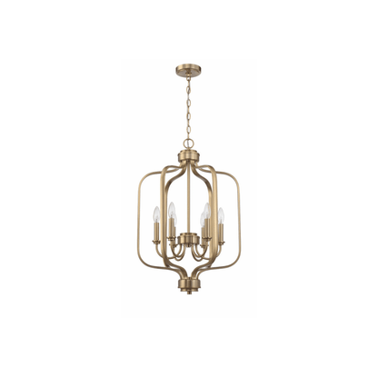 Bolden 6 Light 18 inch Satin Brass Foyer Pendant Ceiling Light - Orvon Lighting
