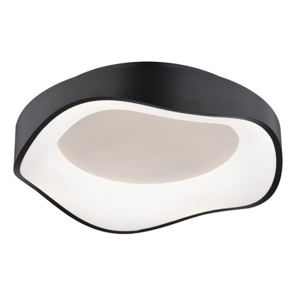 Bowen 16.5 - in. W LED Flush Mount Textured Black - Orvon Lighting