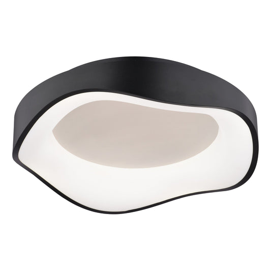 Bowen 16.5 - in. W LED Flush Mount Textured Black - Orvon Lighting