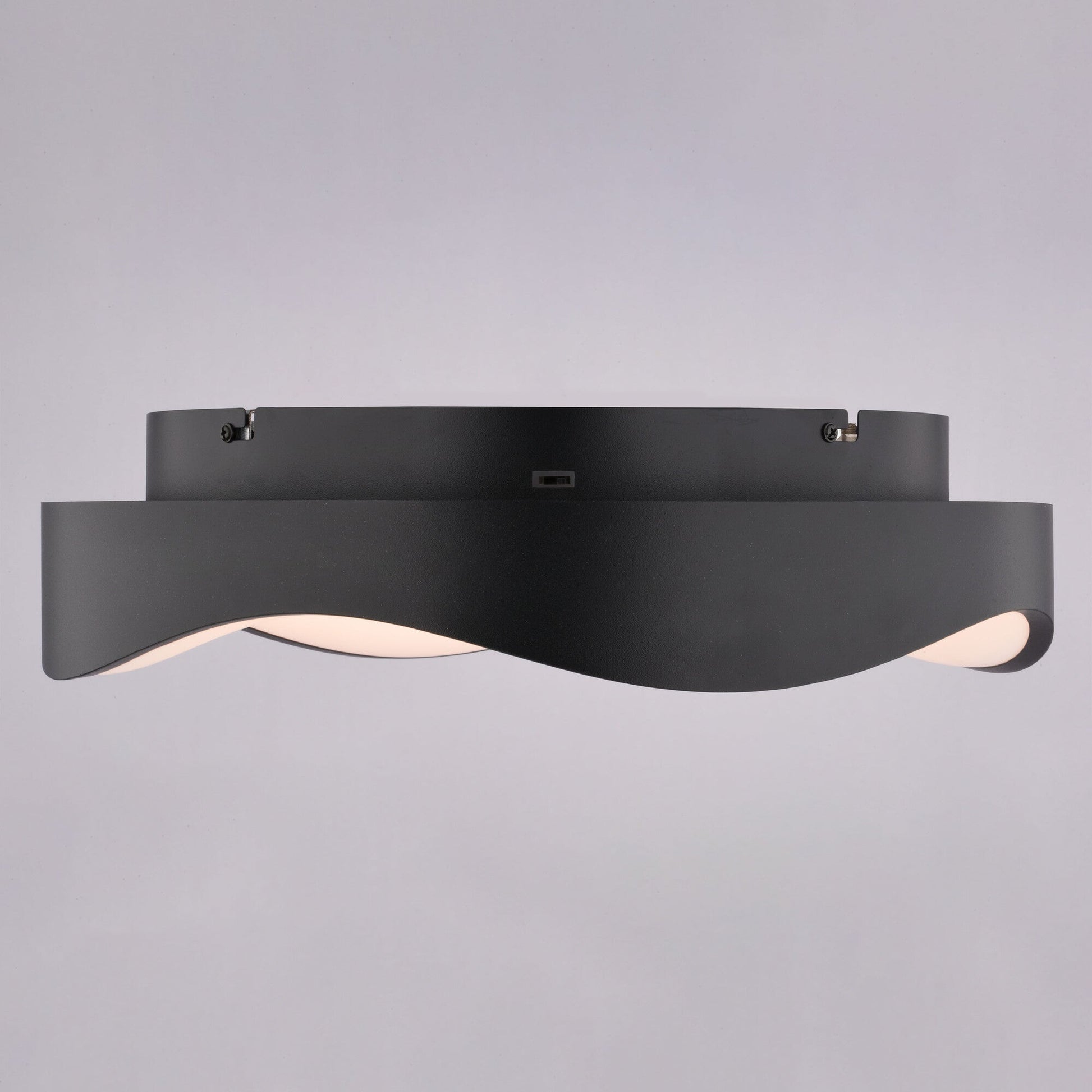 Bowen 16.5 - in. W LED Flush Mount Textured Black - Orvon Lighting