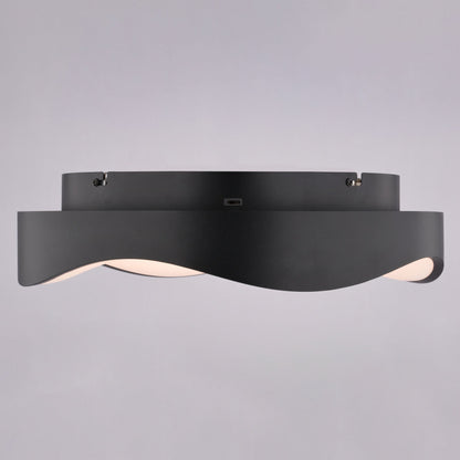 Bowen 16.5 - in. W LED Flush Mount Textured Black - Orvon Lighting