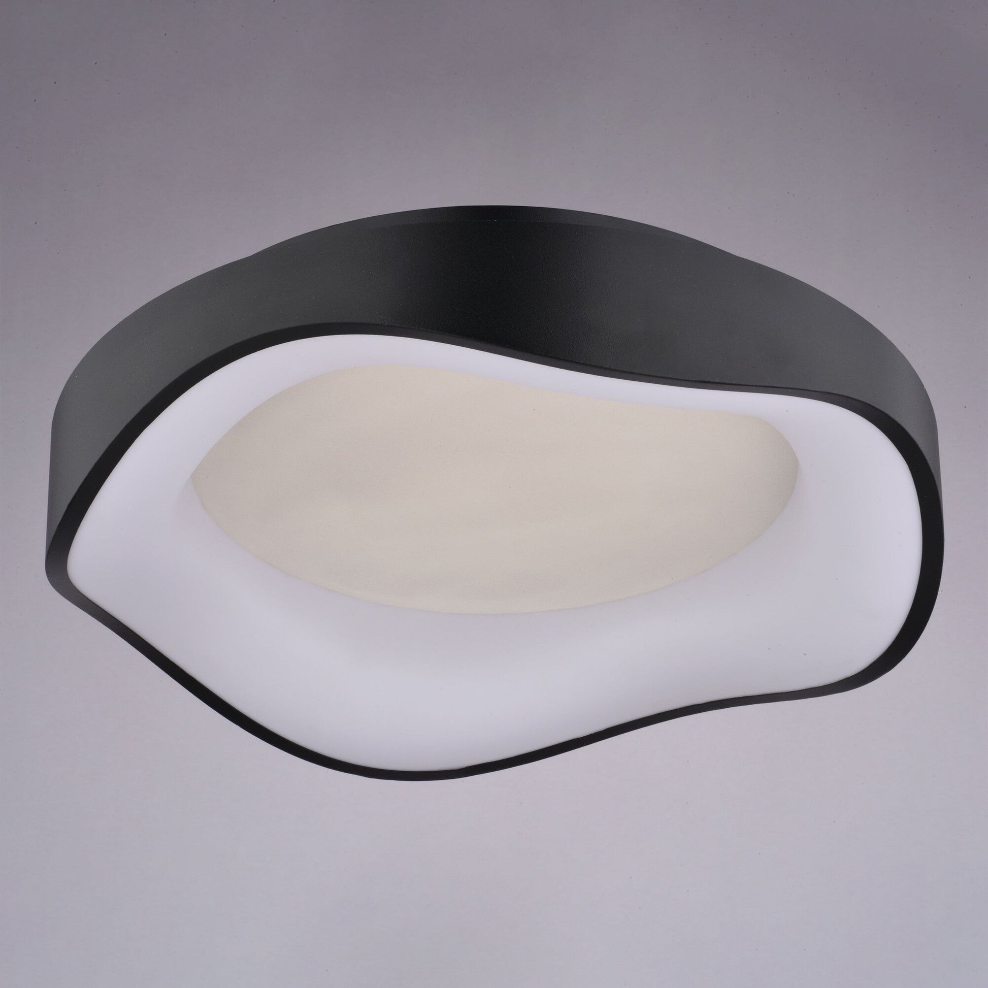 Bowen 16.5 - in. W LED Flush Mount Textured Black - Orvon Lighting