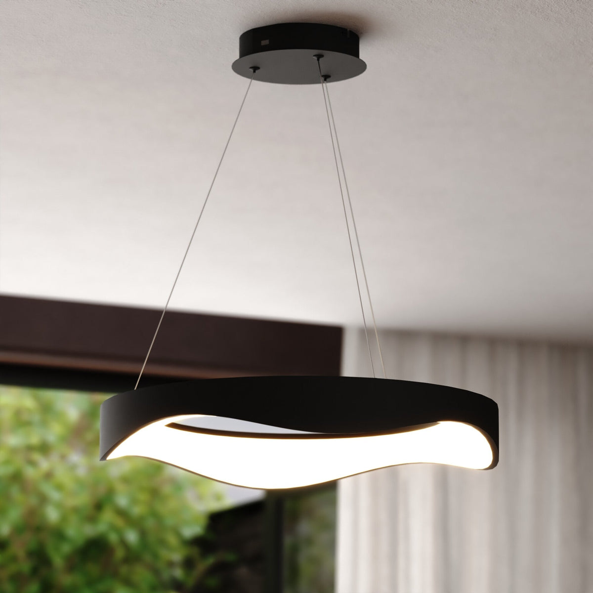 Bowen 20.5 - in. W LED Chandelier Textured Black - Orvon Lighting