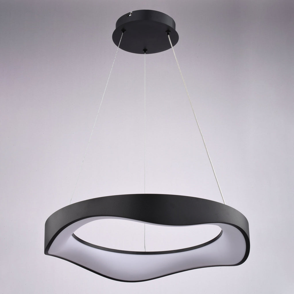Bowen 20.5 - in. W LED Chandelier Textured Black - Orvon Lighting