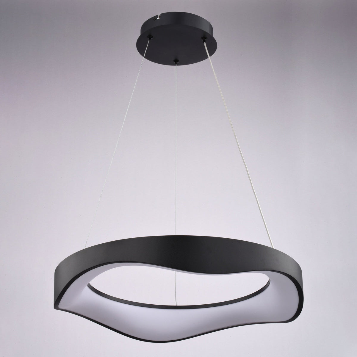 Bowen 20.5 - in. W LED Chandelier Textured Black - Orvon Lighting