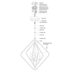 Brady 22 - in. 4 Light Pendant Black and Satin Brass - Orvon Lighting