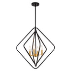 Brady 22 - in. 4 Light Pendant Black and Satin Brass - Orvon Lighting