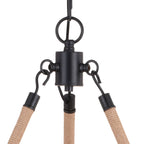 Breckenridge 30.5 - in. 6 Light Antler Chandelier Aged Iron with Natural Rope - Orvon Lighting