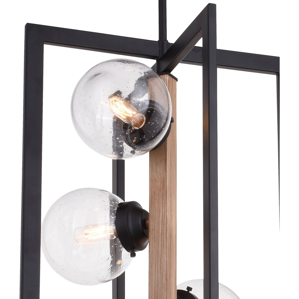 Bridgeview 16 in. 4 Light Pendant Oil Rubbed Bronze and Light Walnut - Orvon Lighting