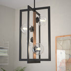 Bridgeview 16 in. 4 Light Pendant Oil Rubbed Bronze and Light Walnut - Orvon Lighting