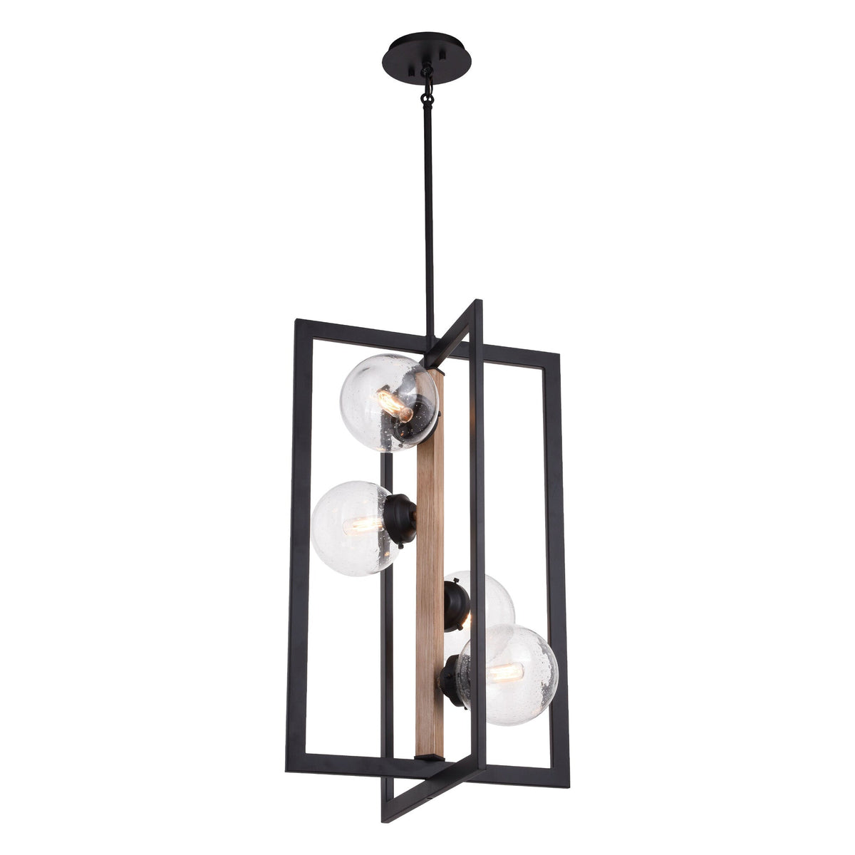 Bridgeview 16 in. 4 Light Pendant Oil Rubbed Bronze and Light Walnut - Orvon Lighting