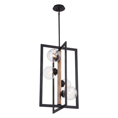 Bridgeview 16 in. 4 Light Pendant Oil Rubbed Bronze and Light Walnut - Orvon Lighting
