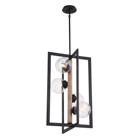 Bridgeview 16 in. 4 Light Pendant Oil Rubbed Bronze and Light Walnut - Orvon Lighting