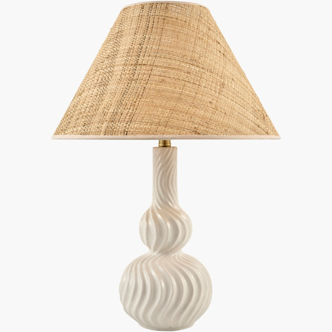 Surya Baska 18.5" L × 18.5" W × 26.5" H Accent Table Lamp – White