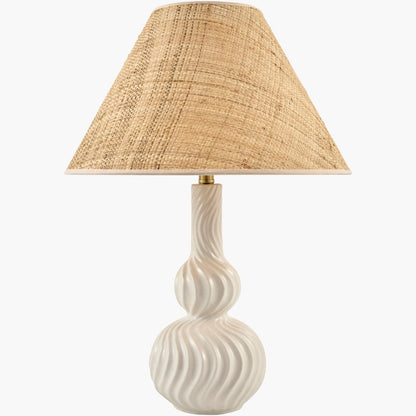 Surya Baska 18.5" L × 18.5" W × 26.5" H Accent Table Lamp – White
