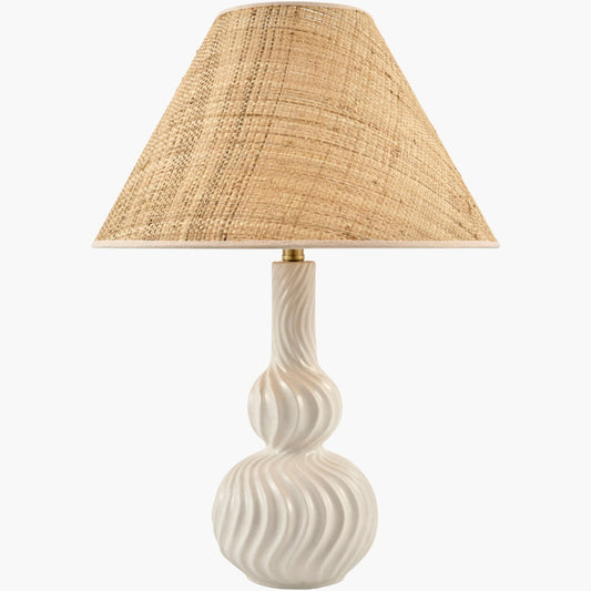 Surya Baska 18.5" L × 18.5" W × 26.5" H Accent Table Lamp – White