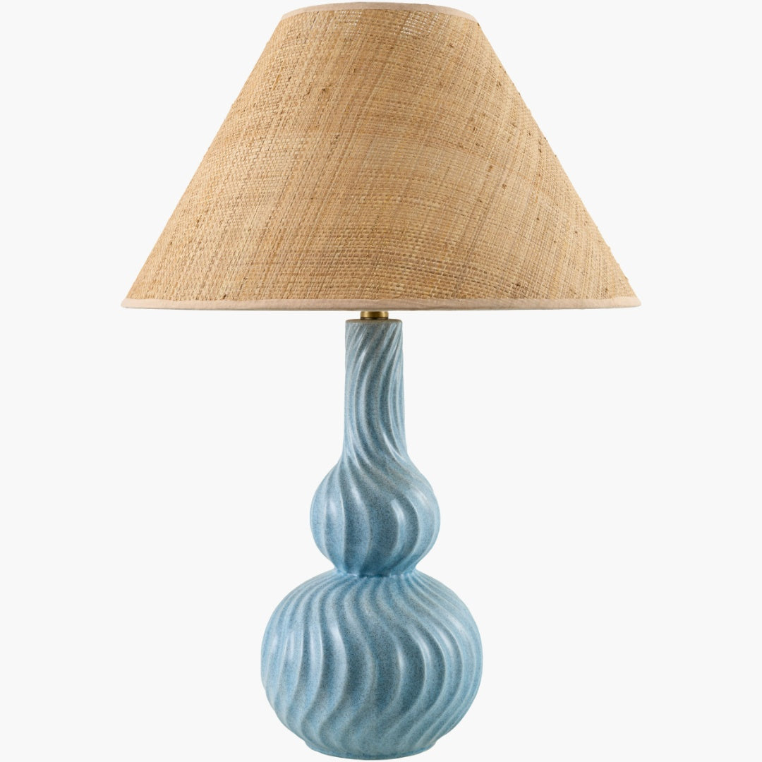 Surya Baska 18.5" L × 18.5" W × 26.5" H Accent Table Lamp – Blue