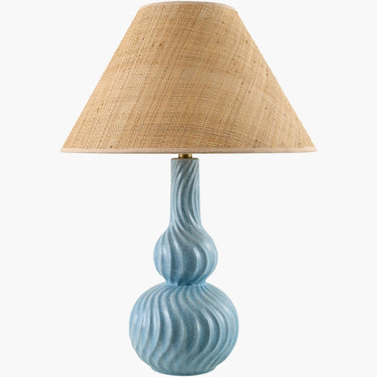 Surya Baska 18.5" L × 18.5" W × 26.5" H Accent Table Lamp – Blue