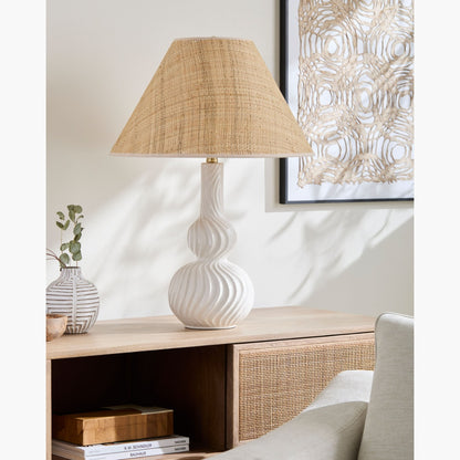 Surya Baska 18.5" L × 18.5" W × 26.5" H Accent Table Lamp – White additional view
