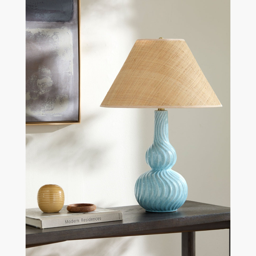 Surya Baska 18.5" L × 18.5" W × 26.5" H Accent Table Lamp – Blue additional view