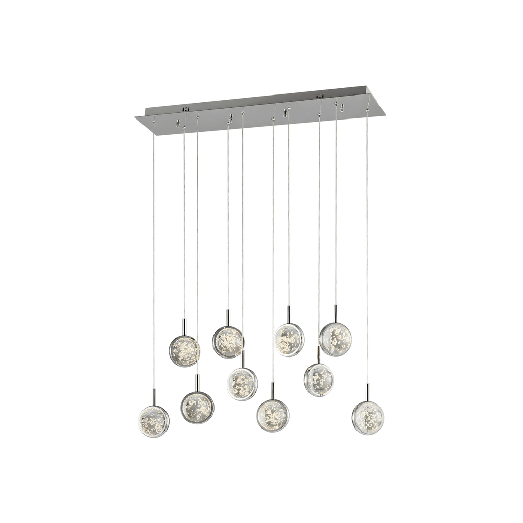 Bubbling Glow Rectangular Chandelier Chrome - Orvon Lighting