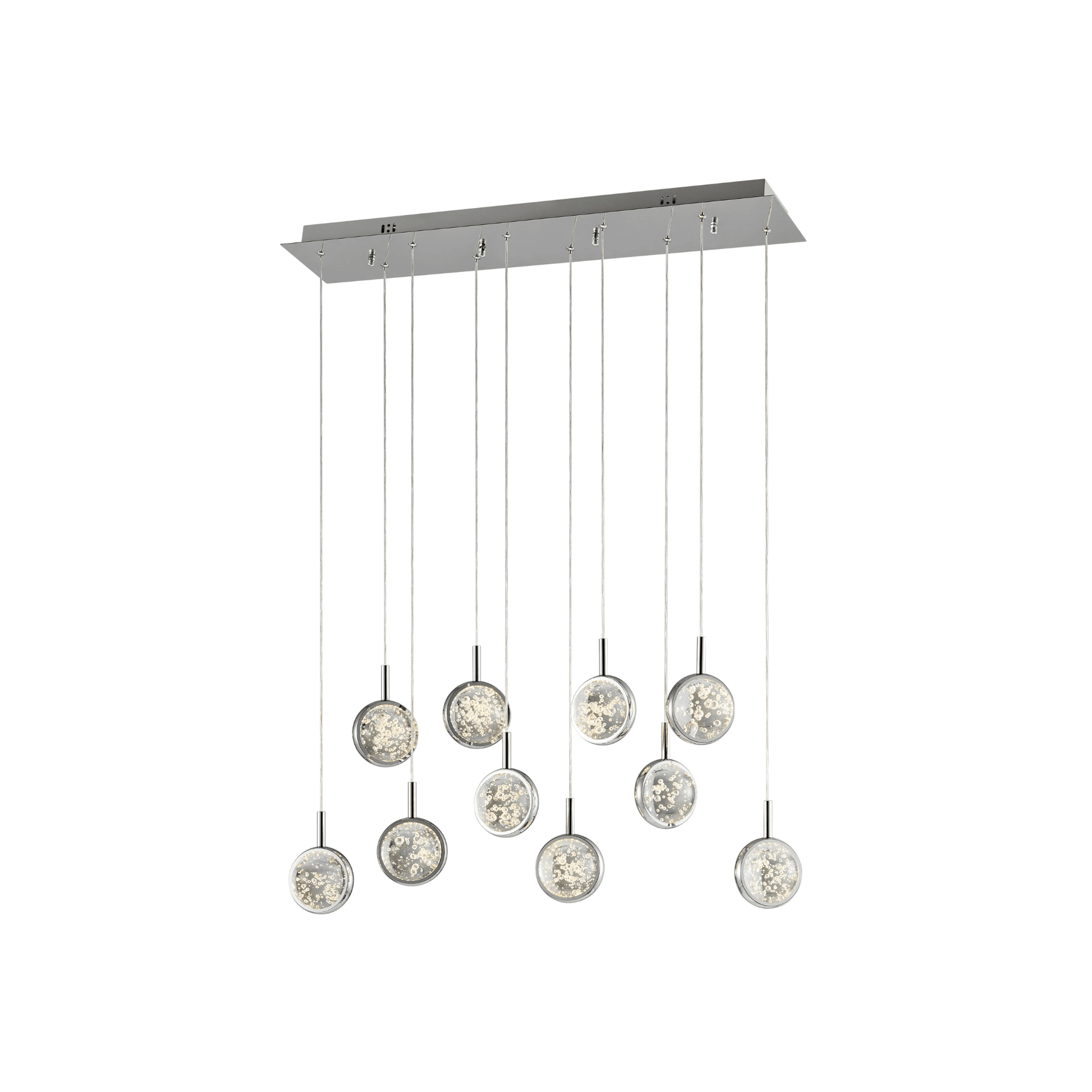 Bubbling Glow Rectangular Chandelier Chrome - Orvon Lighting