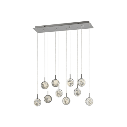 Bubbling Glow Rectangular Chandelier Chrome - Orvon Lighting