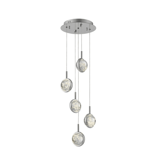 Bubbling Glow Round Chandelier Chrome - Orvon Lighting