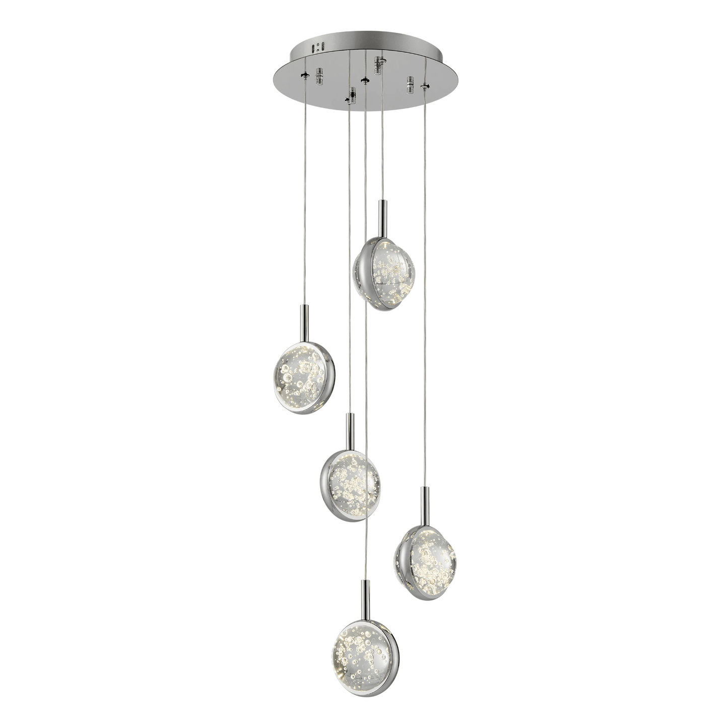 Bubbling Glow Round Chandelier Chrome - Orvon Lighting