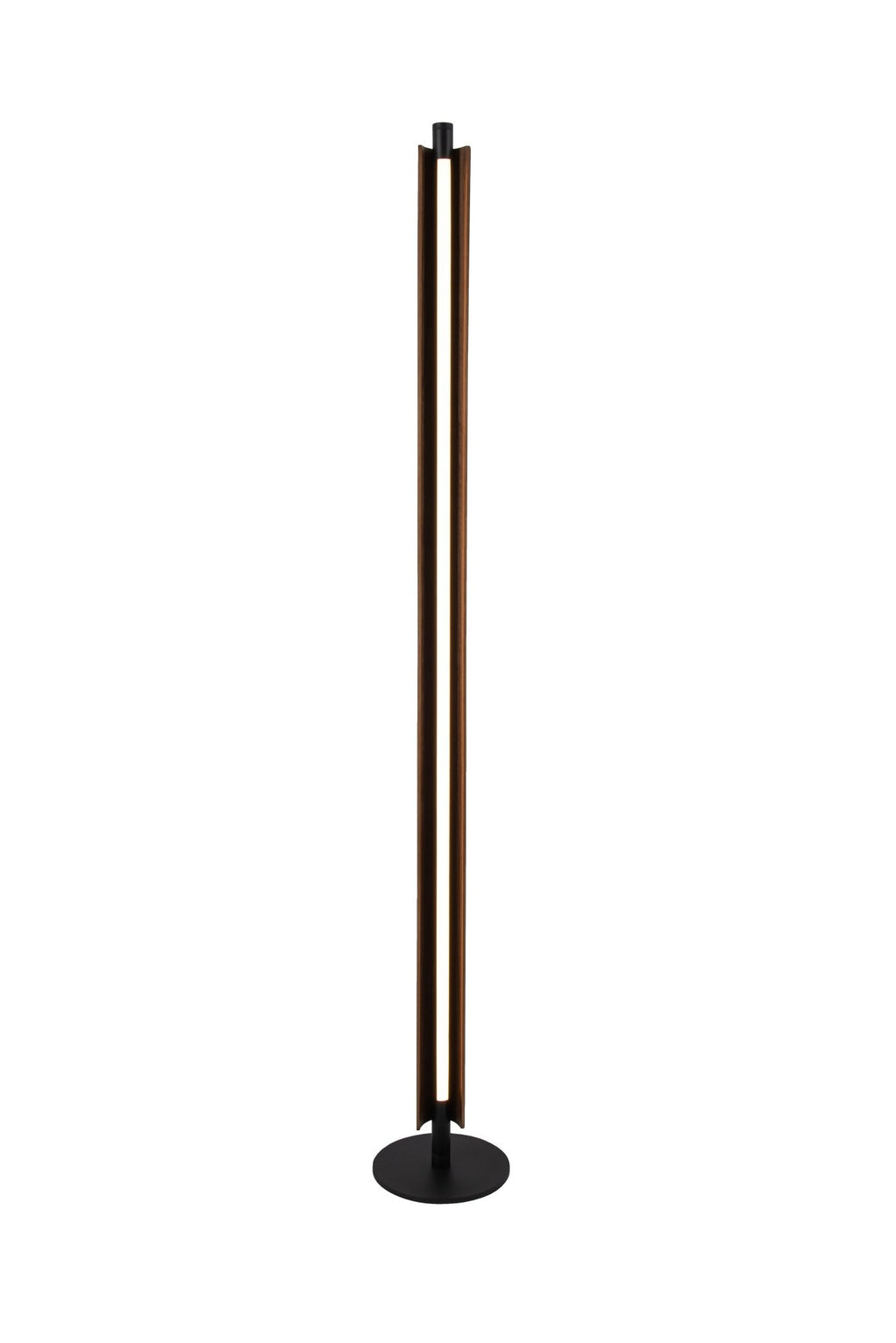 Cameron 1 Light LED Floor Lamp in Flat Black/Walnut - Orvon Lighting