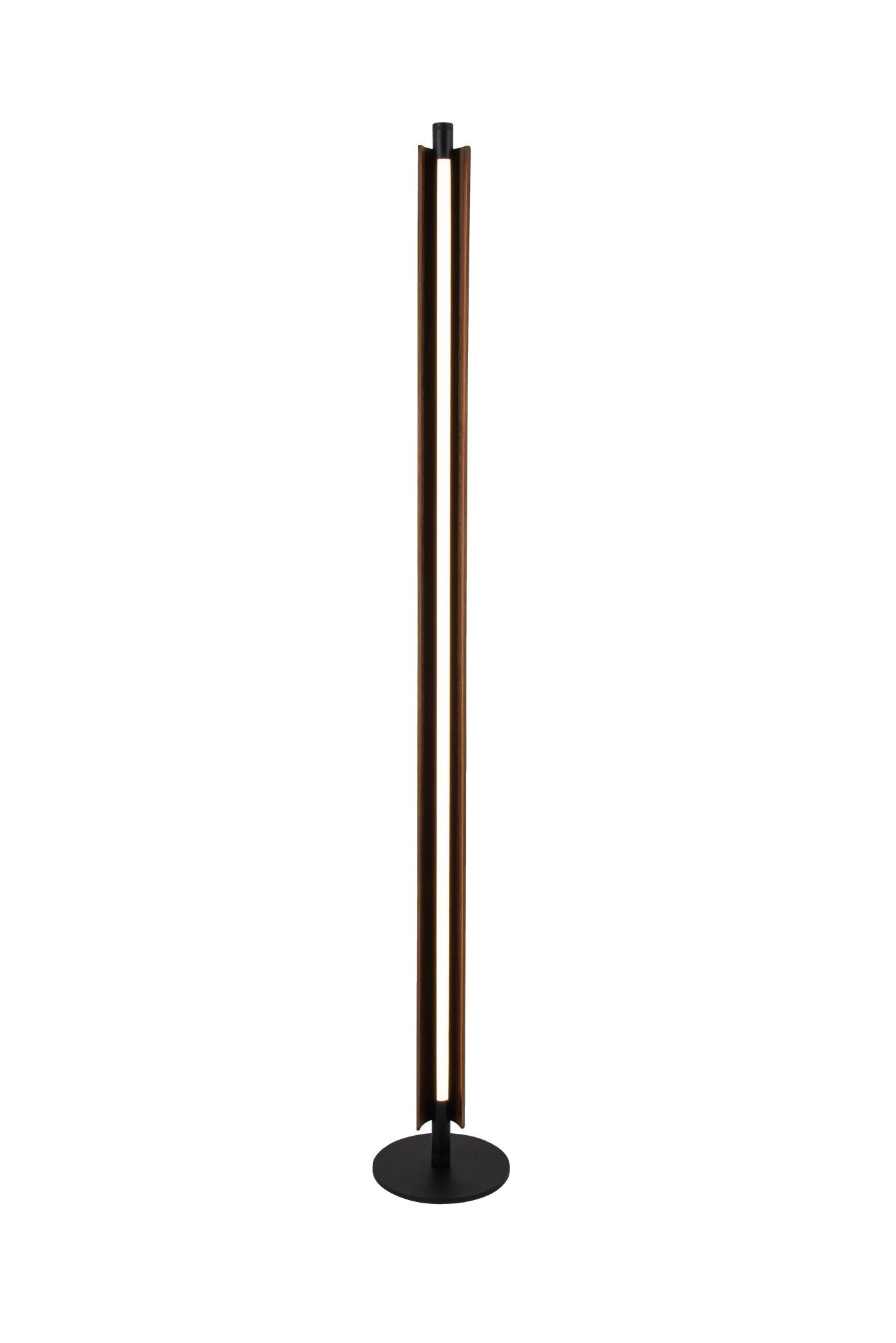 Cameron 1 Light LED Floor Lamp in Flat Black/Walnut - Orvon Lighting