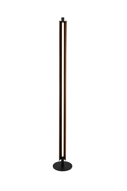 Cameron 1 Light LED Floor Lamp in Flat Black/Walnut - Orvon Lighting